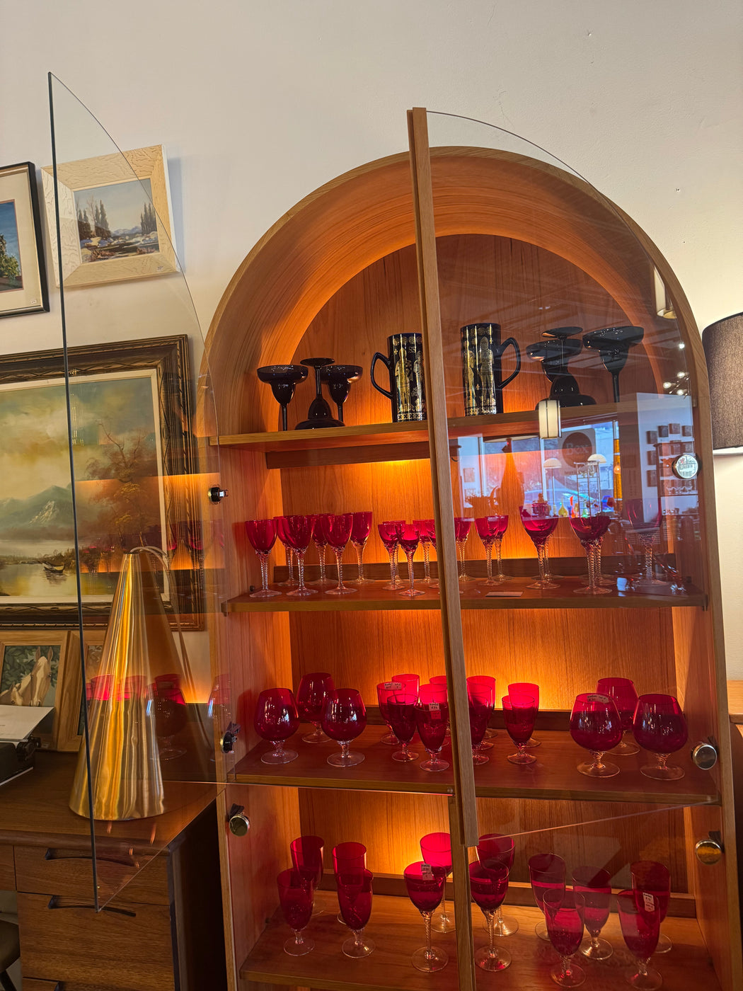 Teak Arched Cabinet