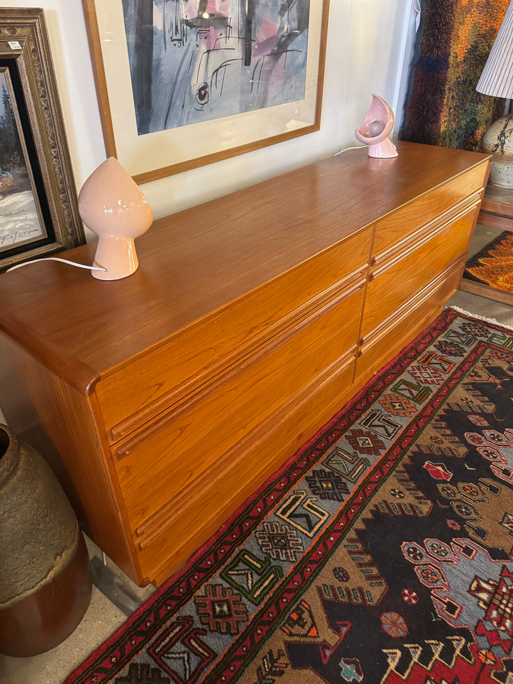 Danish Teak 8 Drawer Dresser