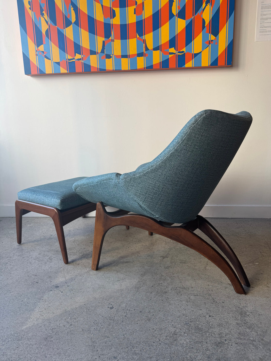 Vintage Atomic Chair + Ottoman