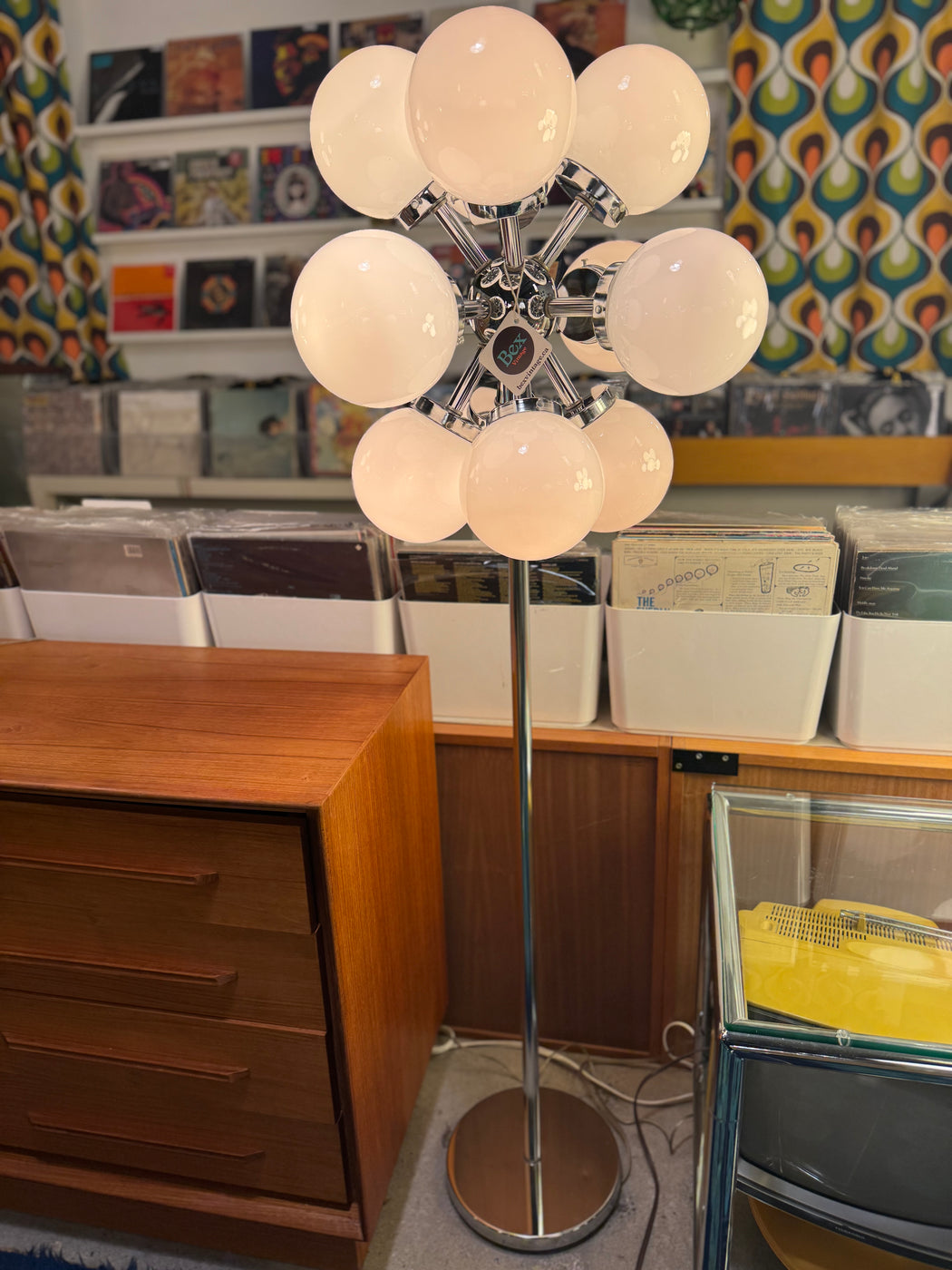 70s Chrome Sputnik Floor Lamp