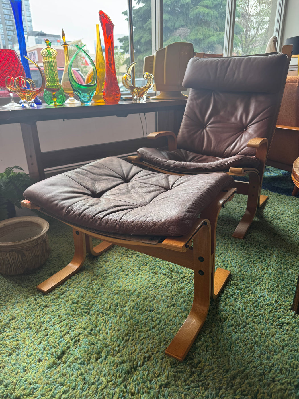 Vintage Westnofa Chair + Ottoman