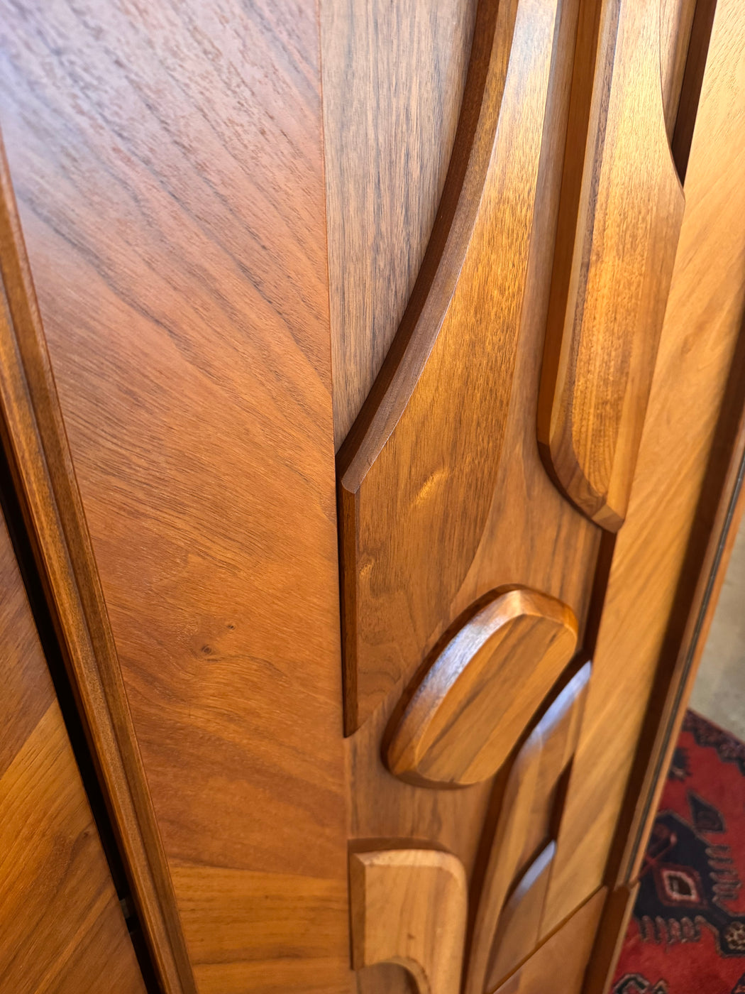Walnut Brutalist Wardrobe Dresser