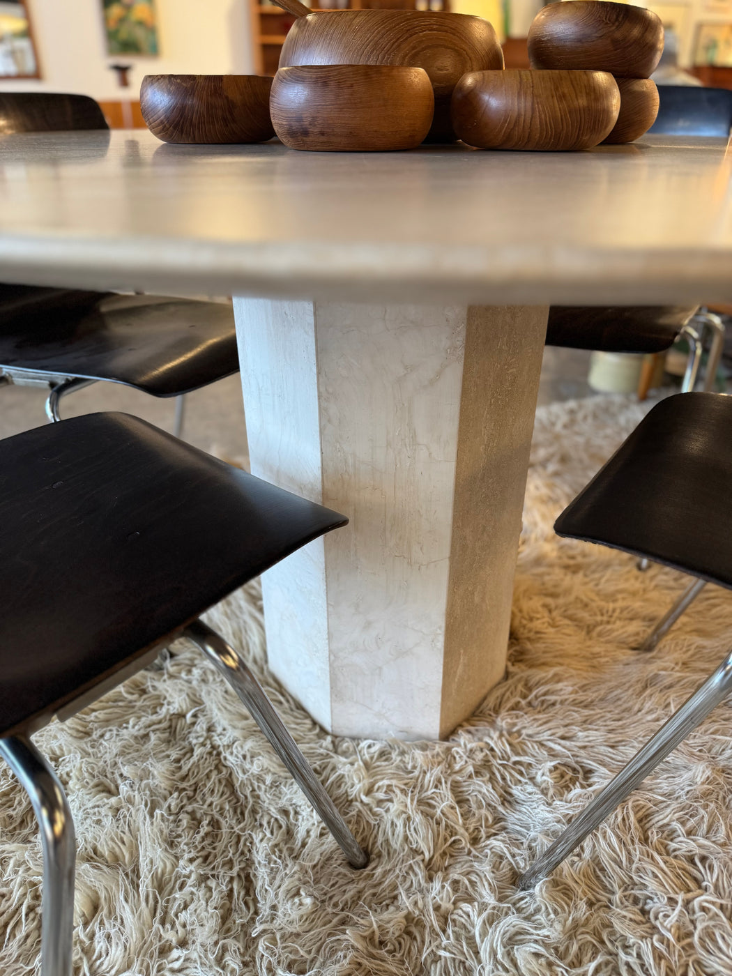 1990s Italian Travertine Table