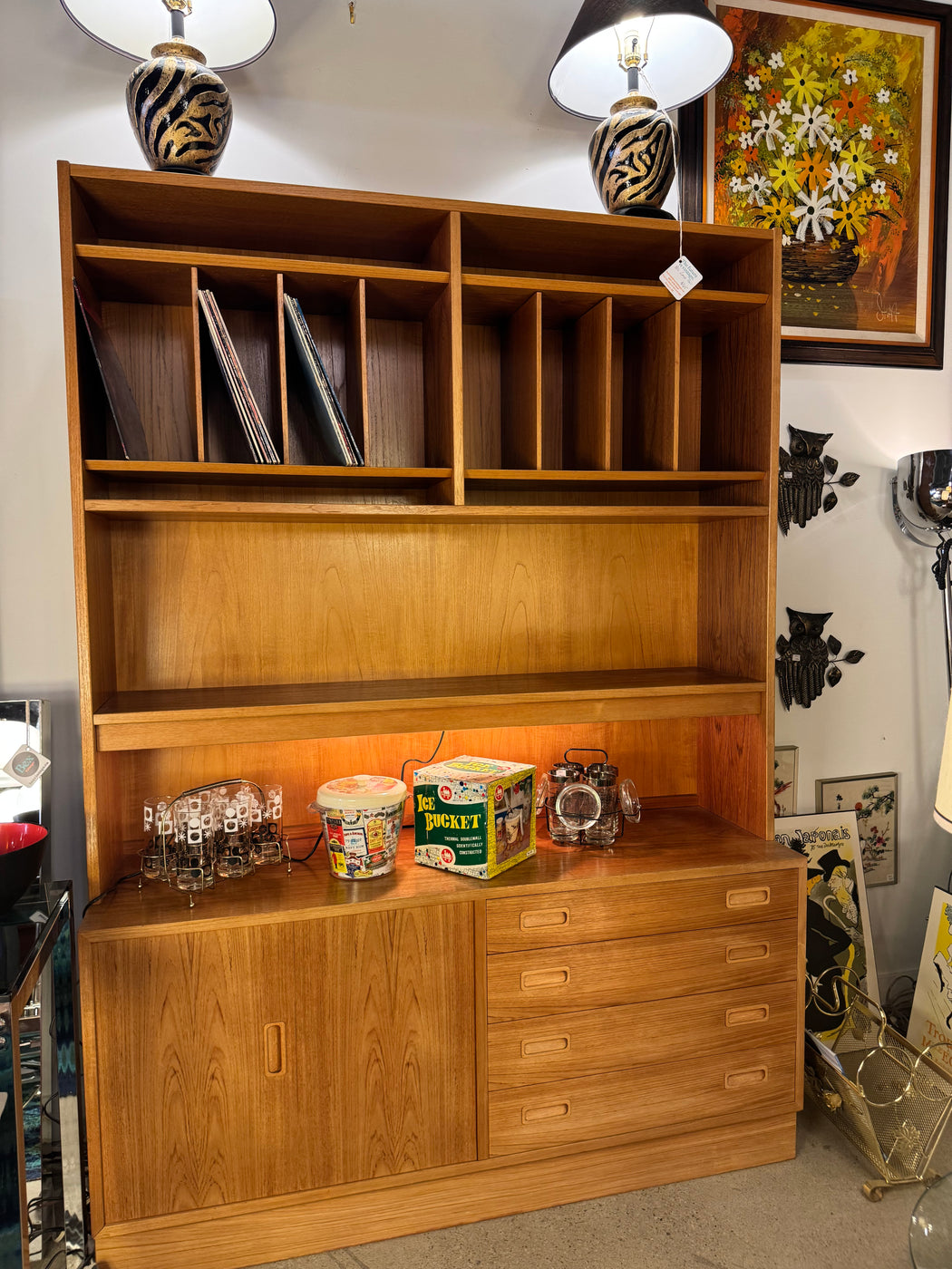 Teak Record Cabinet