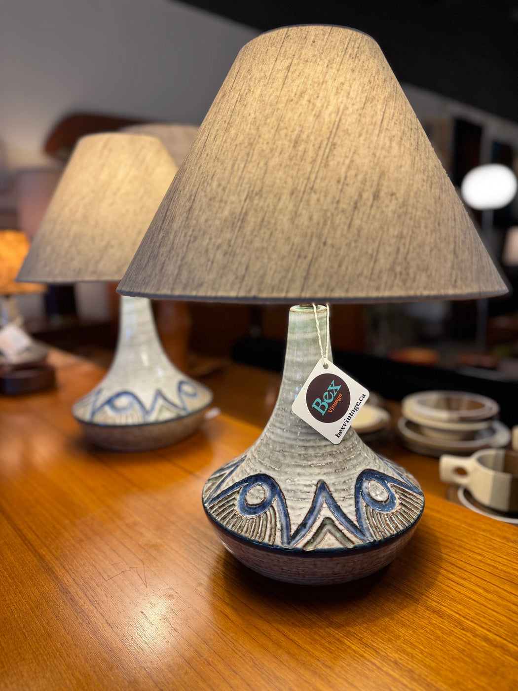 Pair of Ceramic Soholm Stentoj Lamps