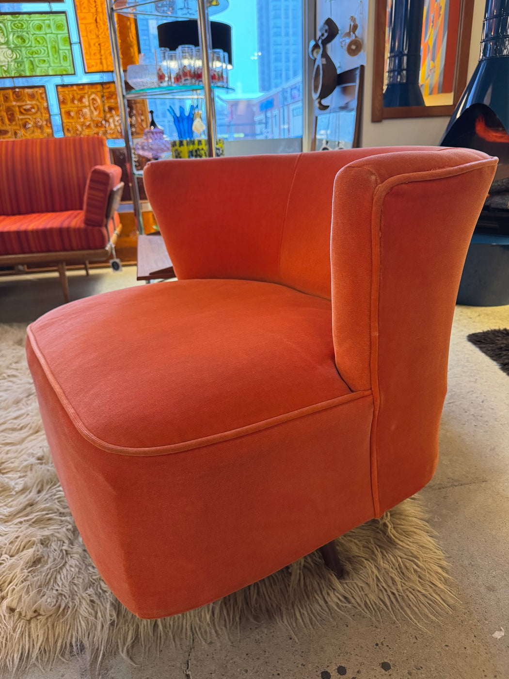 Orange 50s Swivel Chair