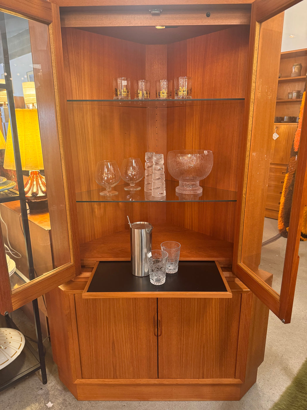 Danish Teak Corner Cabinet