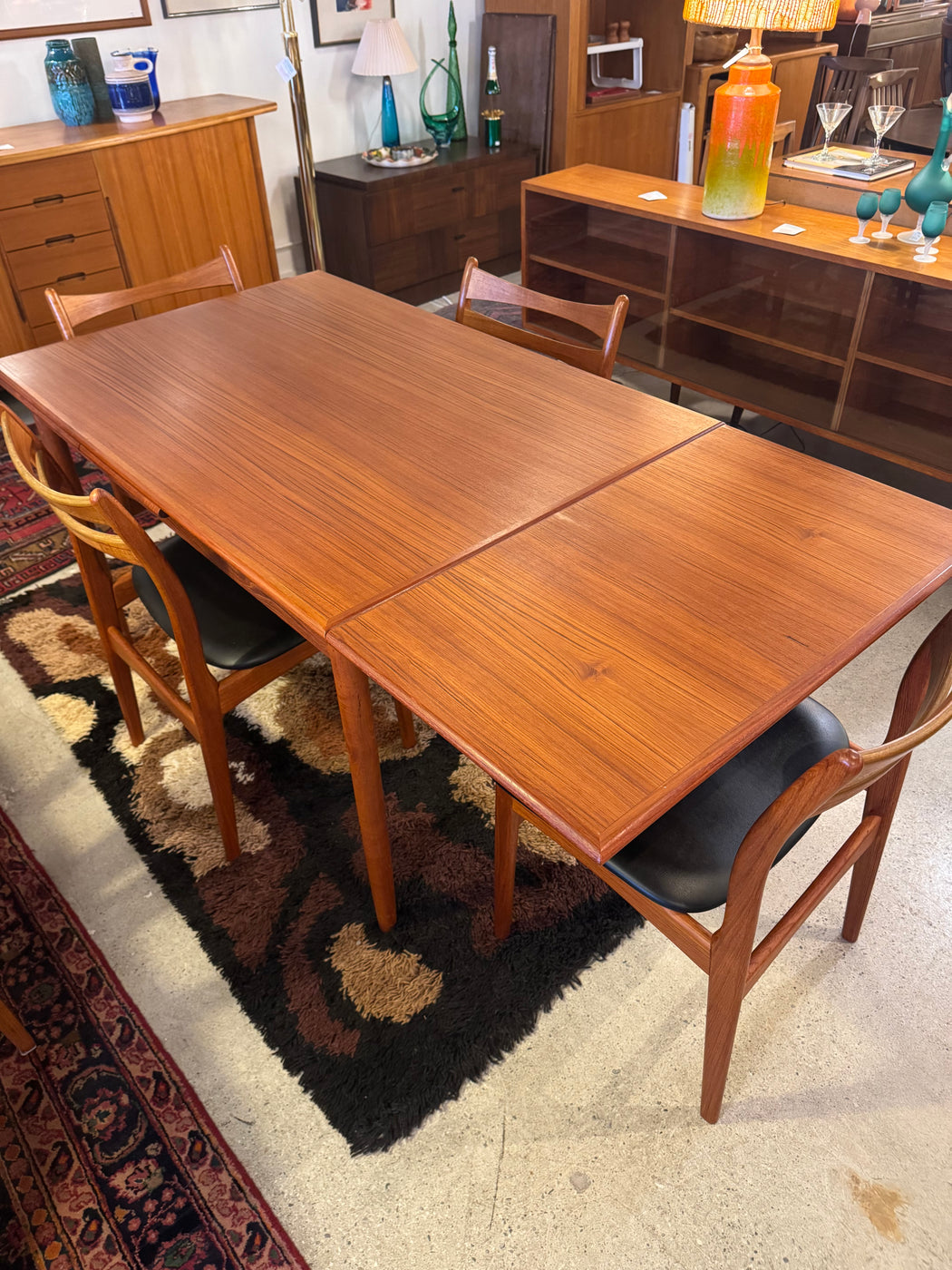 Danish Teak Draw Leaf Table