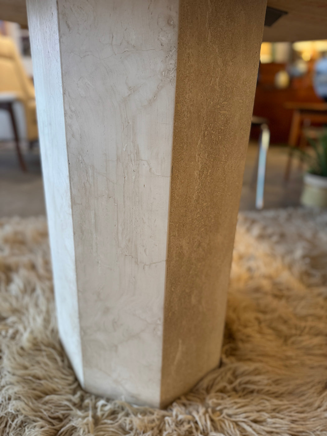 1990s Italian Travertine Table