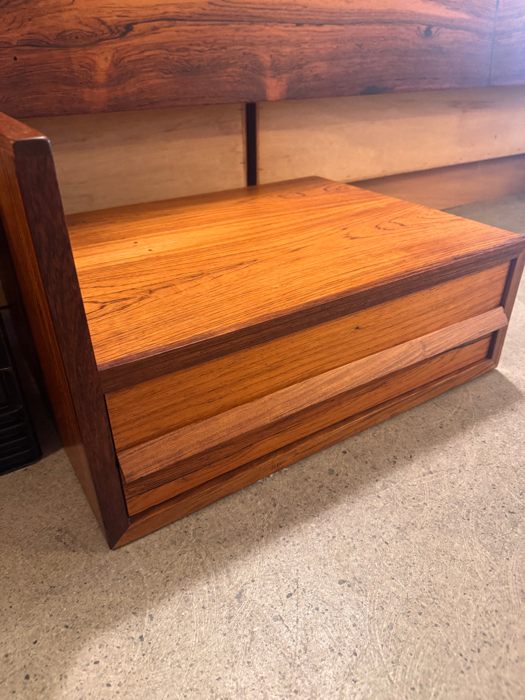 Rosewood Queen Headboard With Floating Nightstands