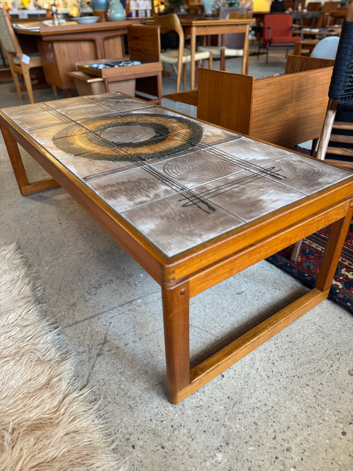 Danish Teak + Tile Coffee Table