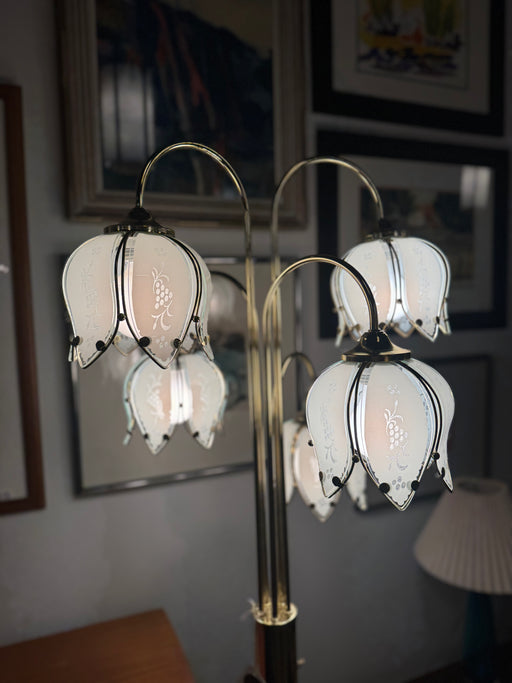 Vintage Brass Tulip Floor Lamp