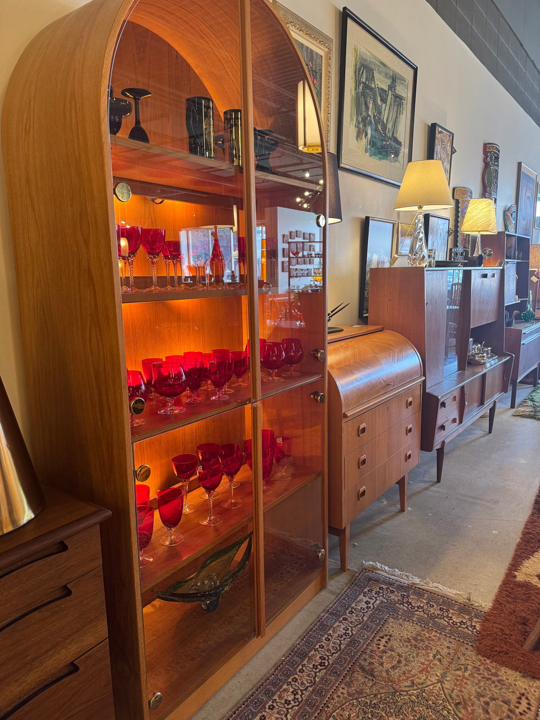 Teak Arched Cabinet