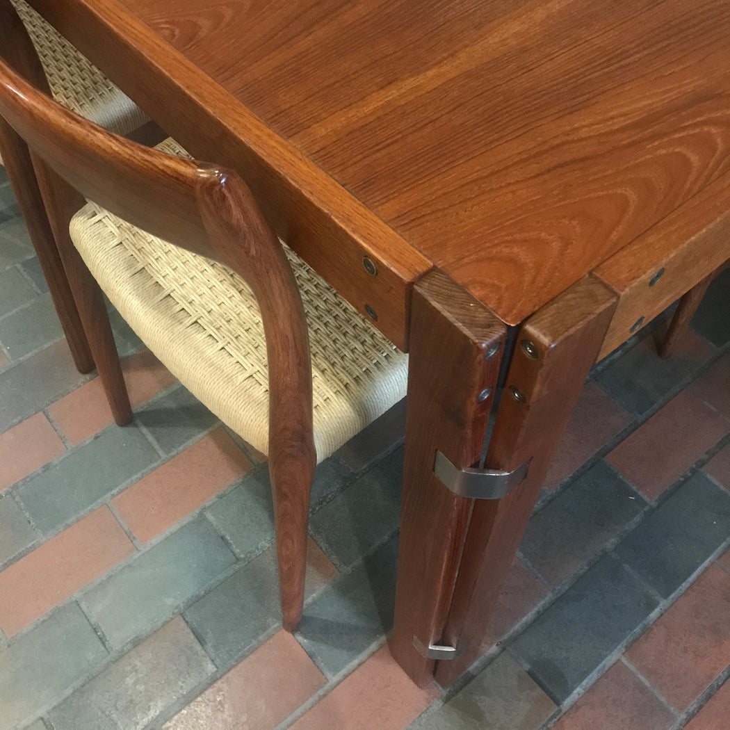 Rosewood + Chrome Dining Table