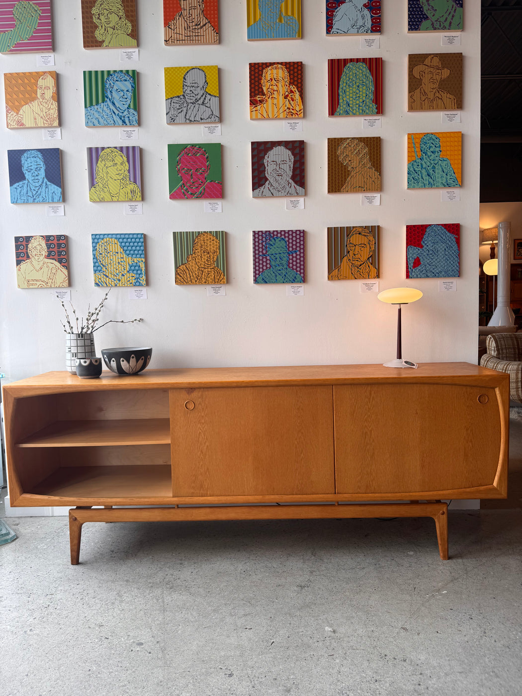 Danish Oak Atomic Credenza
