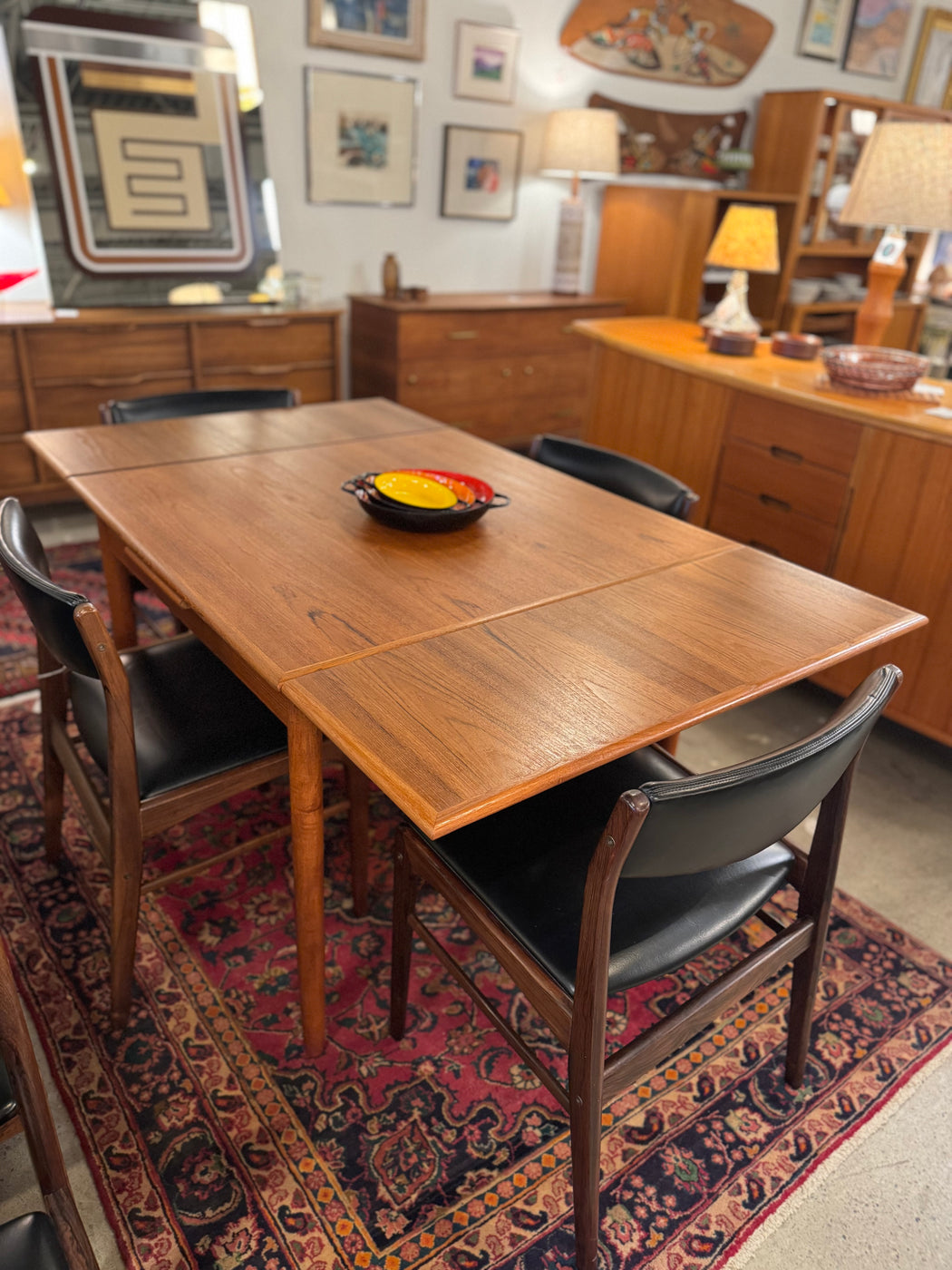 Petite Danish Teak Draw Leaf Table