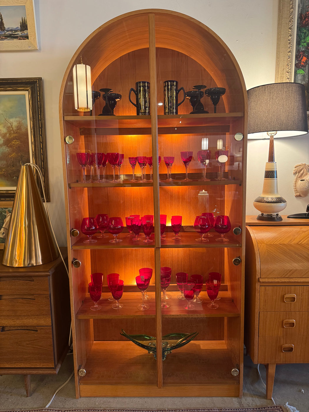Teak Arched Cabinet