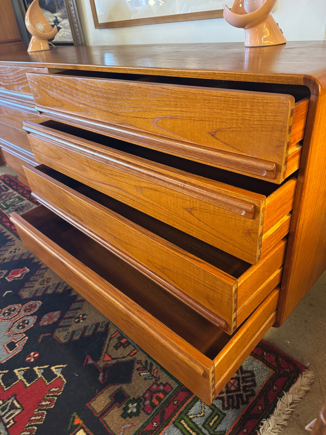 Danish Teak 8 Drawer Dresser