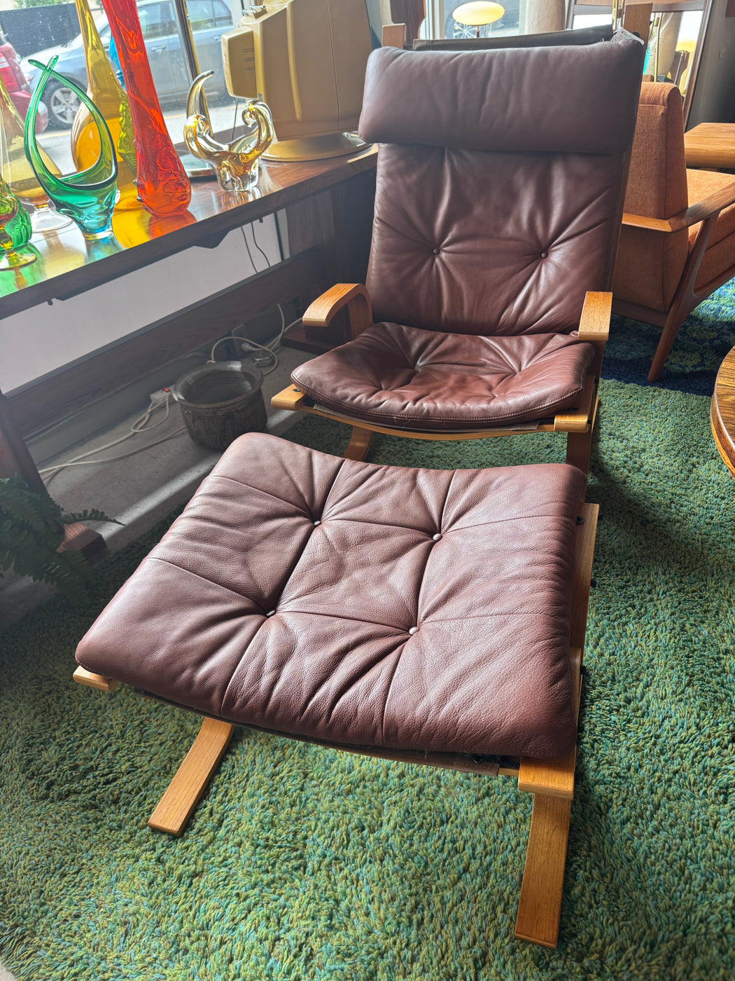 Vintage Westnofa Chair + Ottoman
