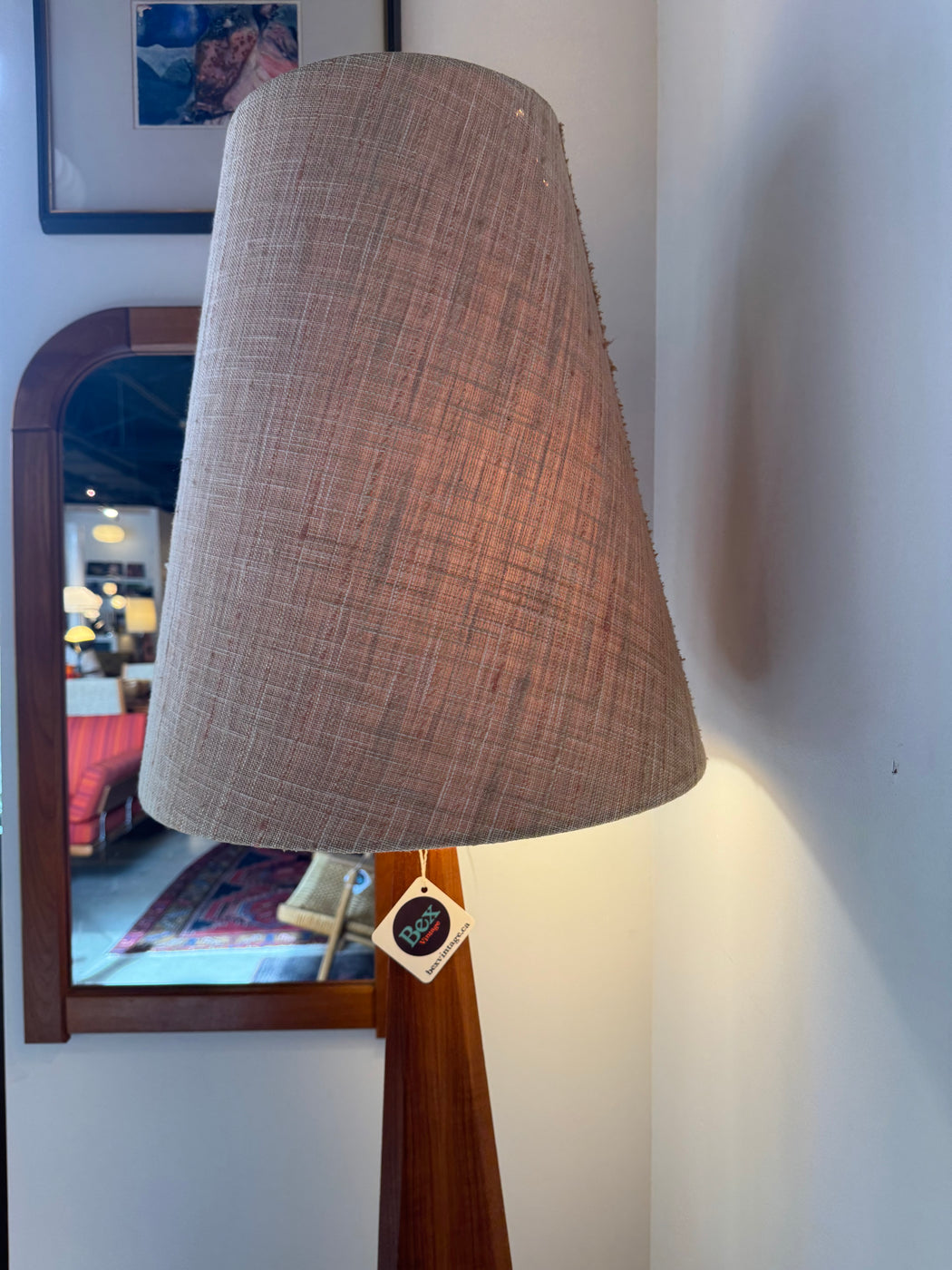 Teak Zig Zag Floor Lamp