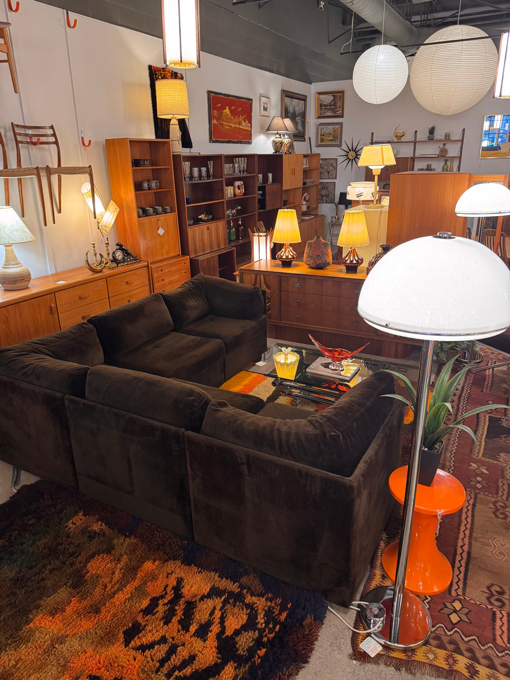 70s Plush Sectional Sofa