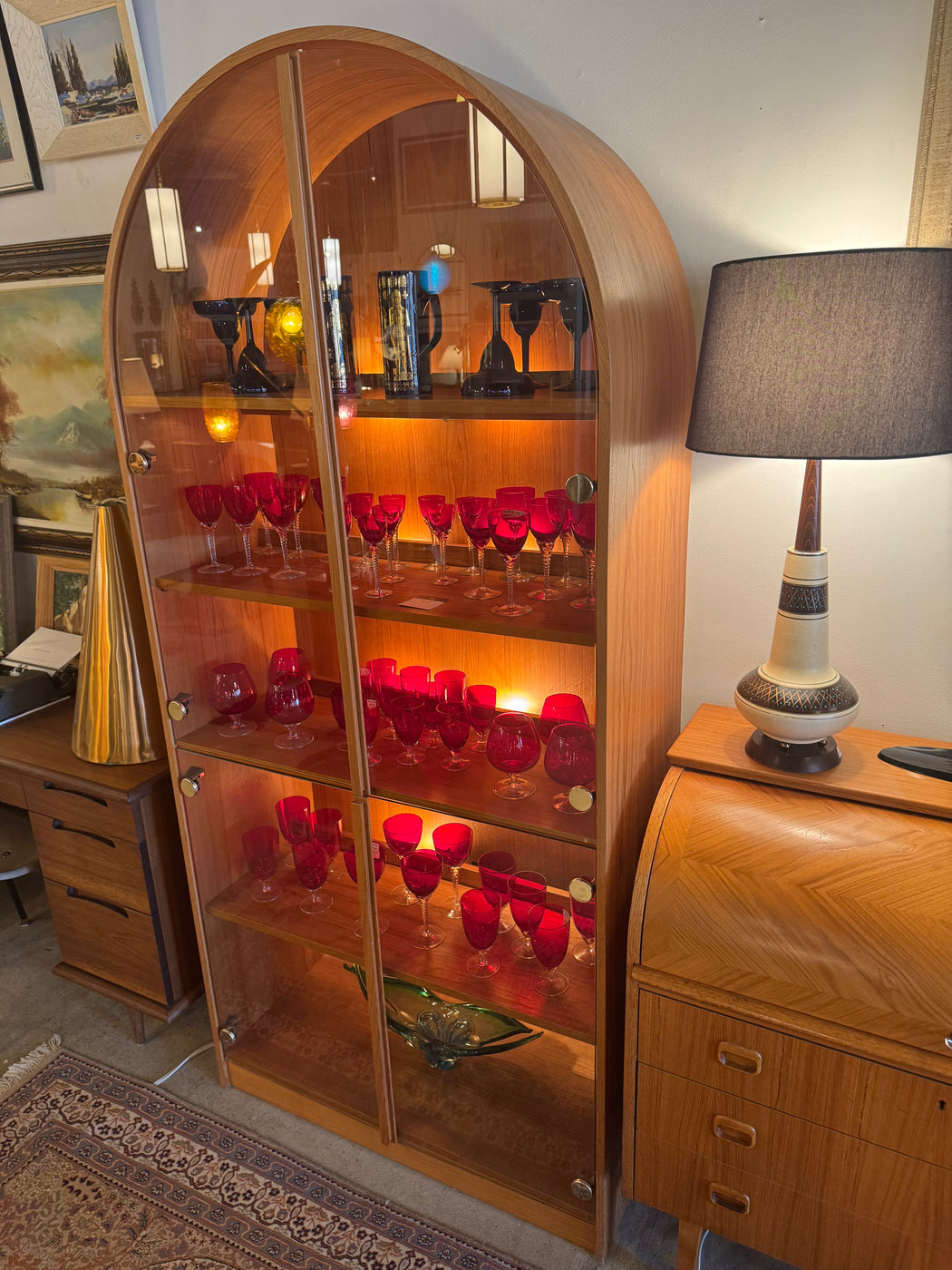Teak Arched Cabinet