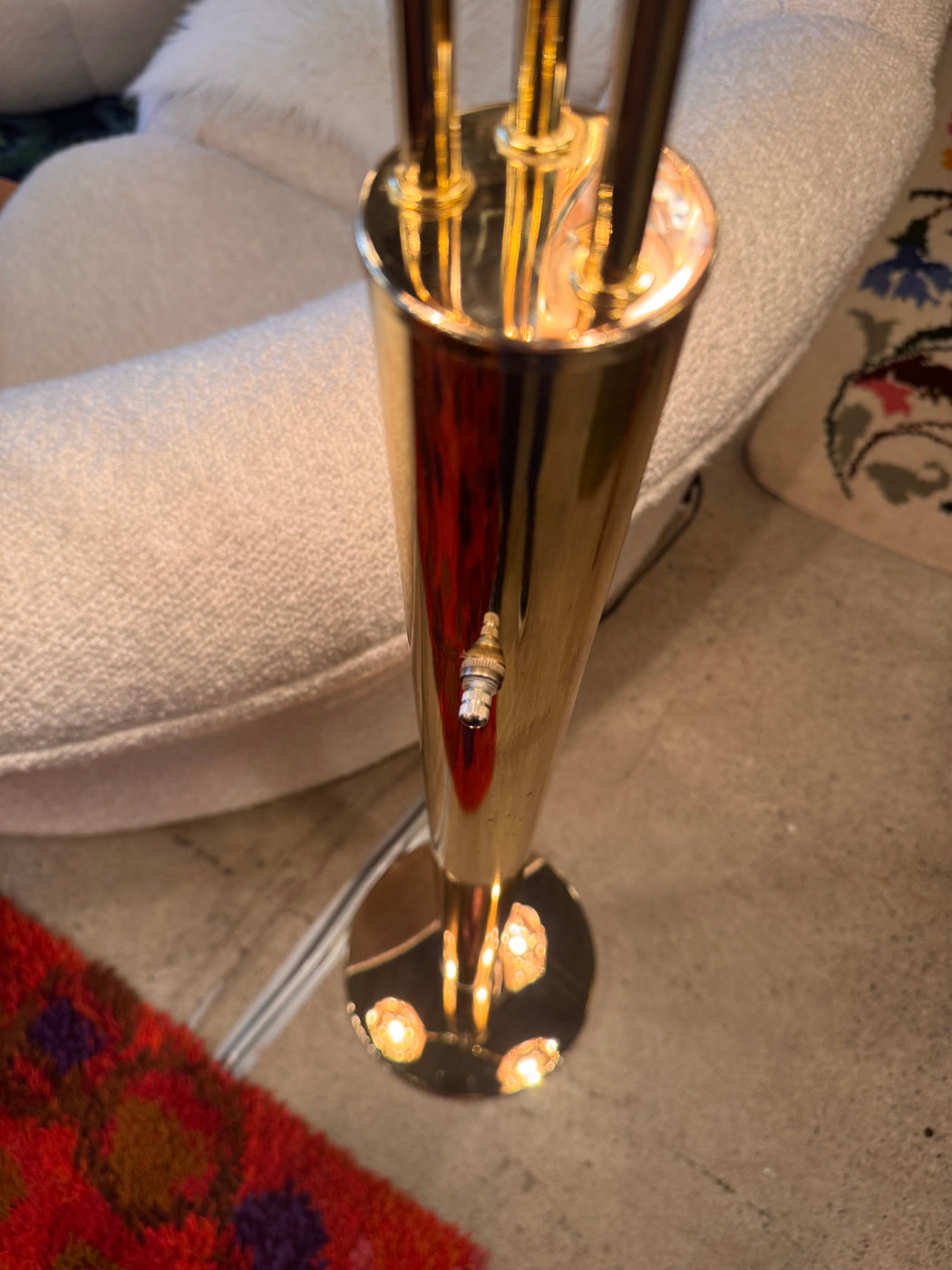 Vintage Brass Tulip Floor Lamp