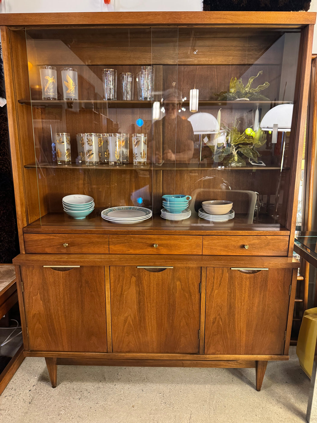Vintage Walnut Hutch