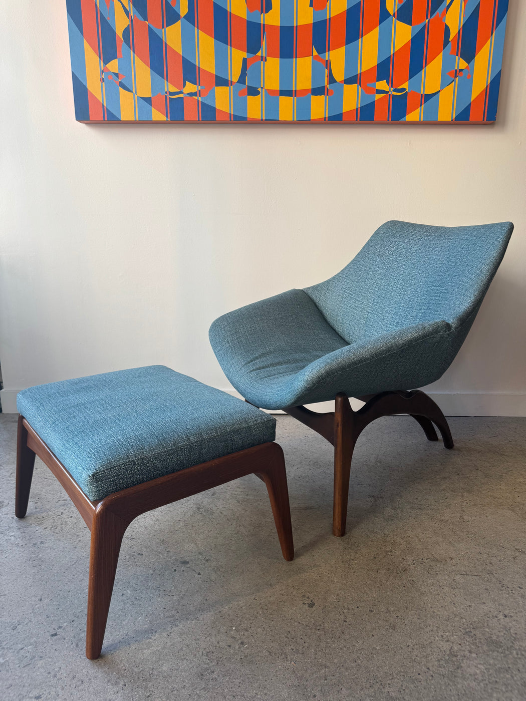 Vintage Atomic Chair + Ottoman