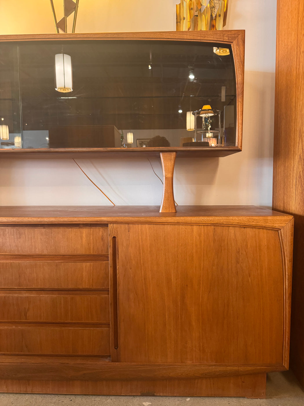 70s Danish Teak Credenza + Hutch