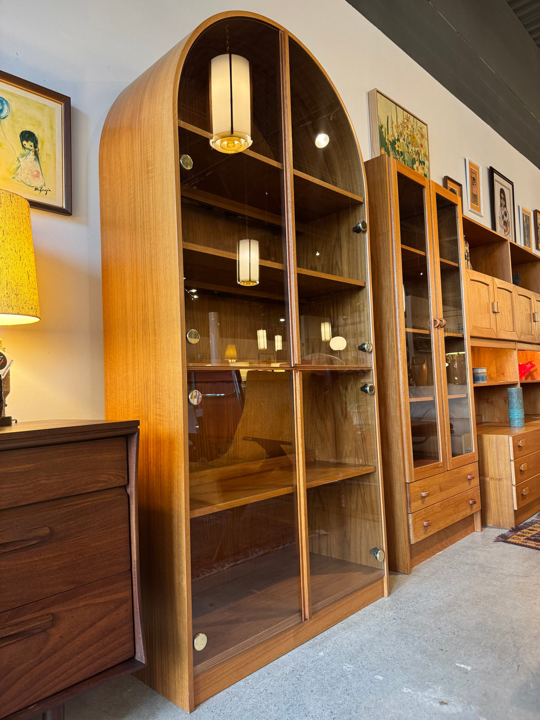 Vintage Teak Arched Cabinet
