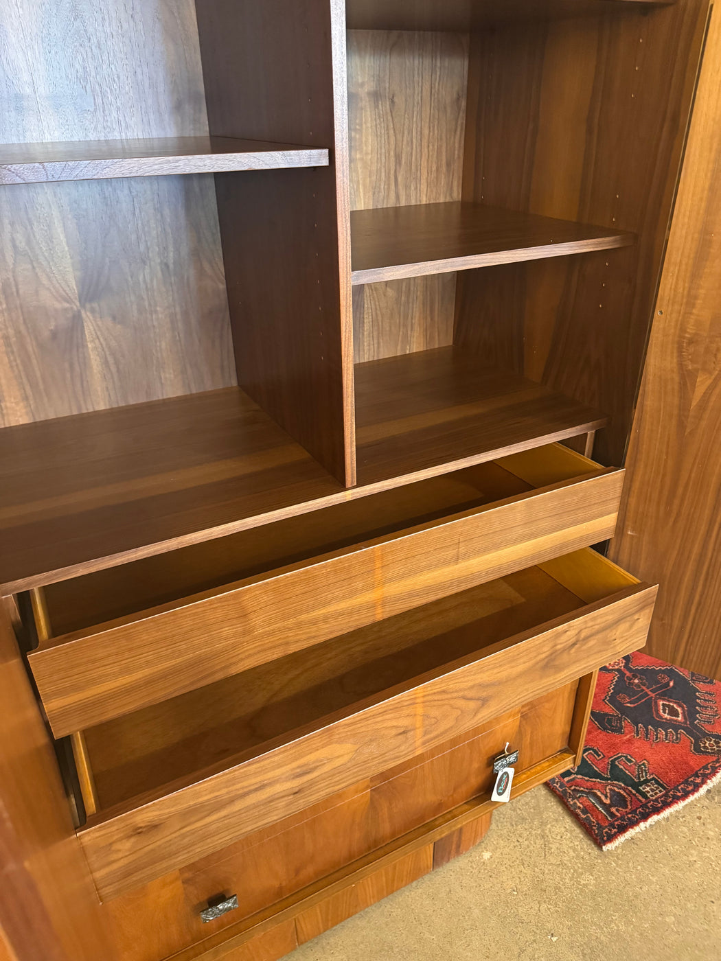 Walnut Brutalist Wardrobe Dresser