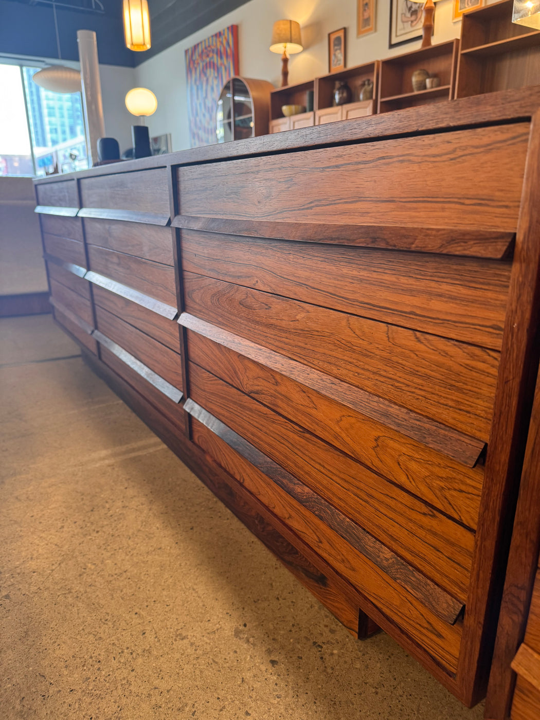 Rosewood 9 Drawer Dresser
