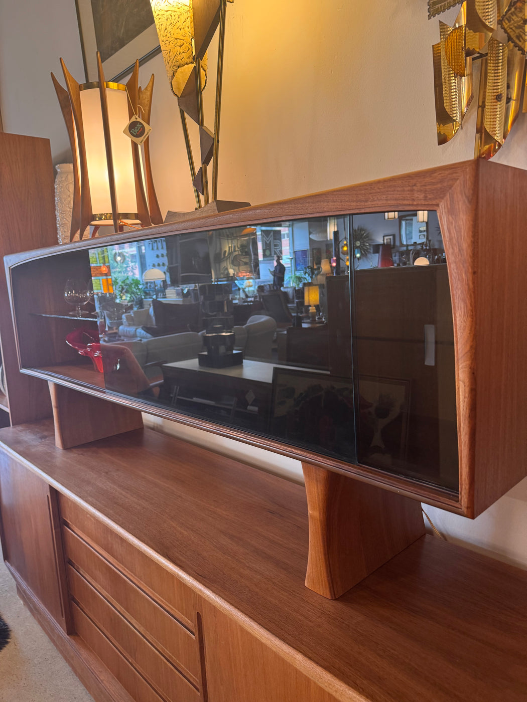 70s Danish Teak Credenza + Hutch