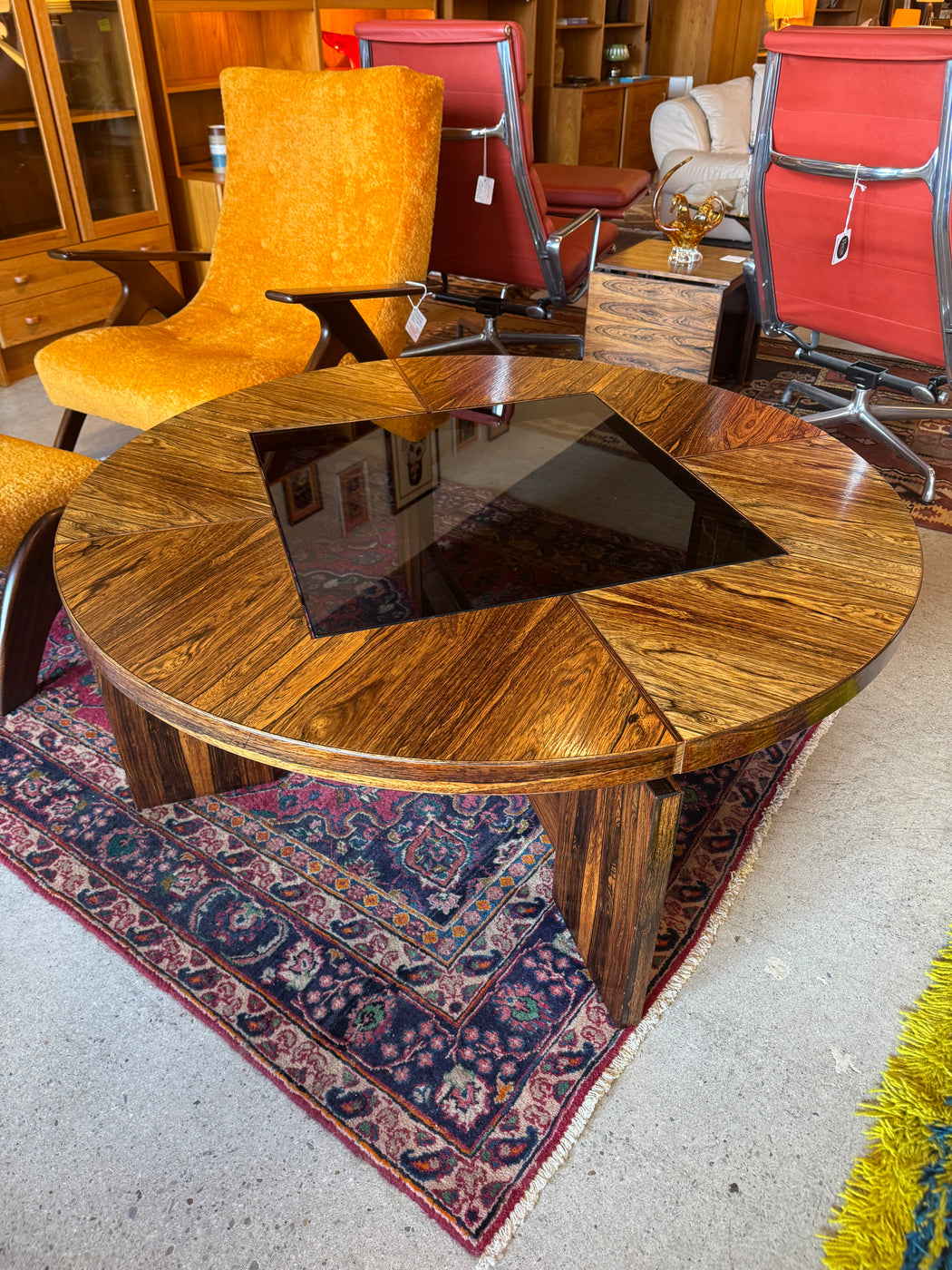 Round Rosewood Coffee Table