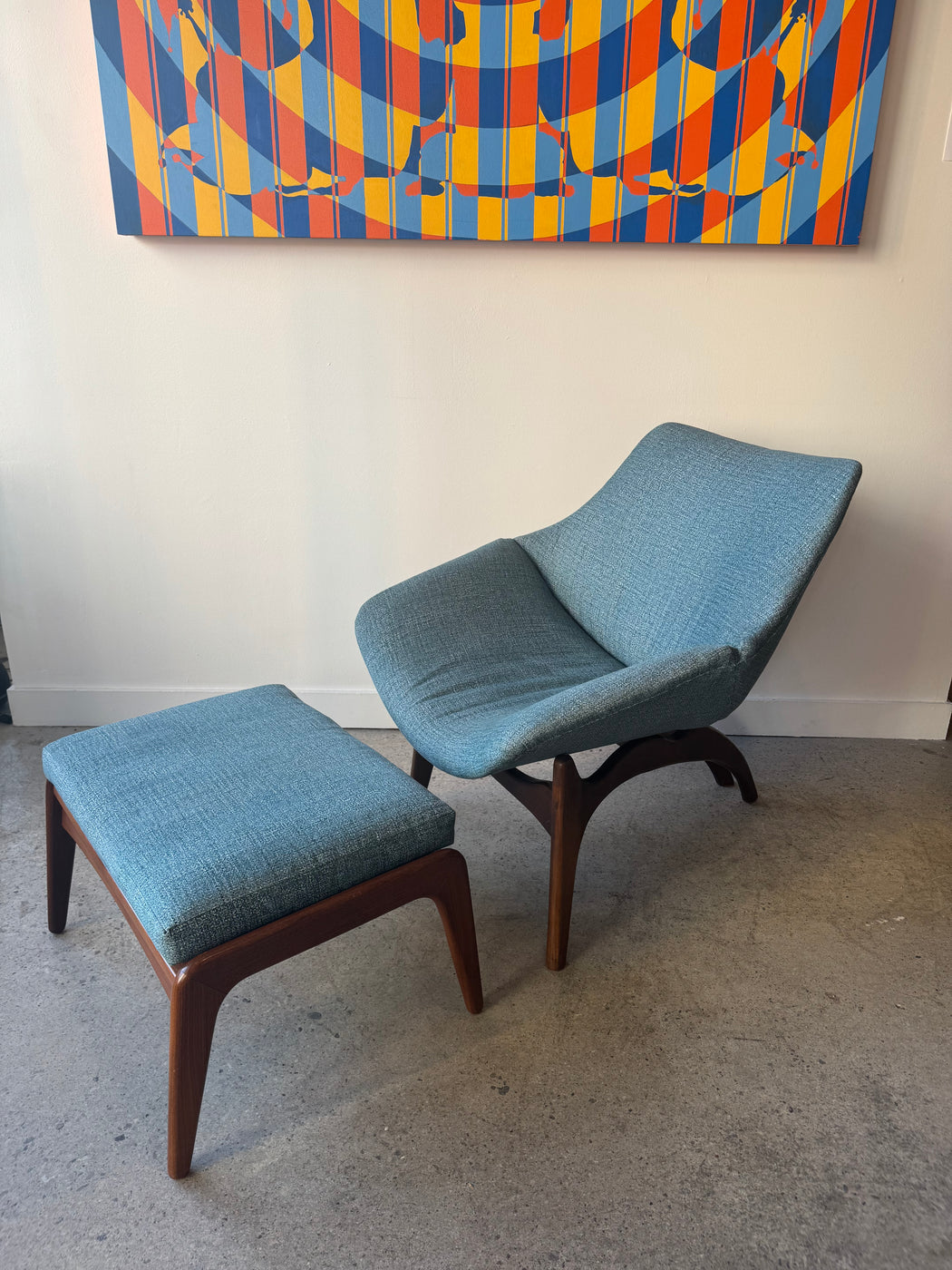 Vintage Atomic Chair + Ottoman