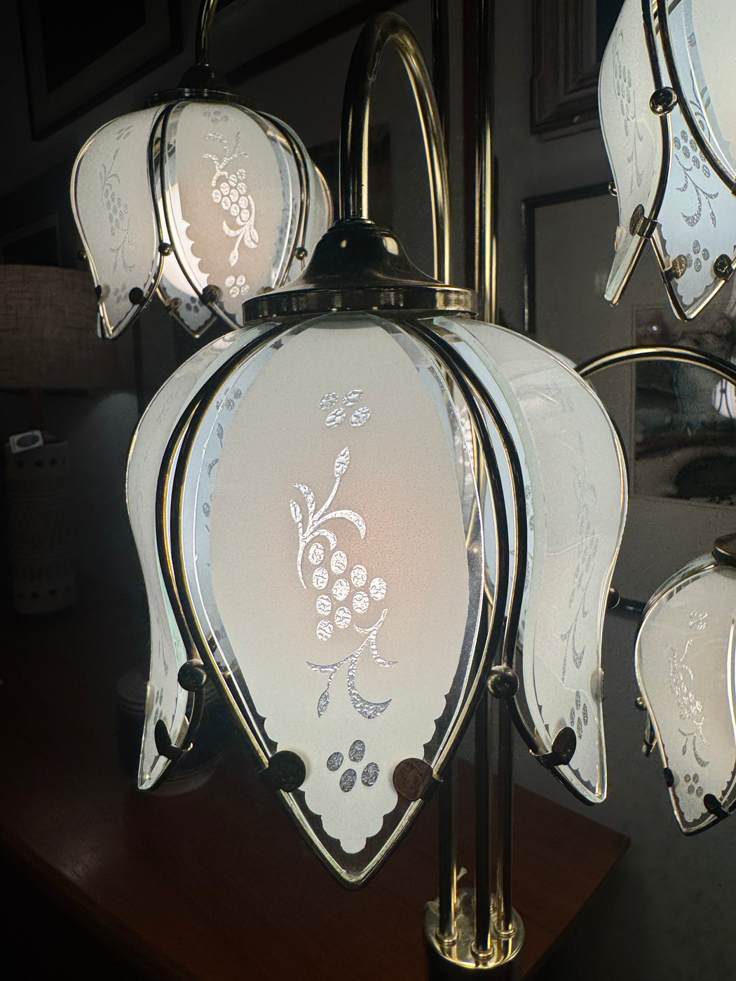 Vintage Brass Tulip Floor Lamp
