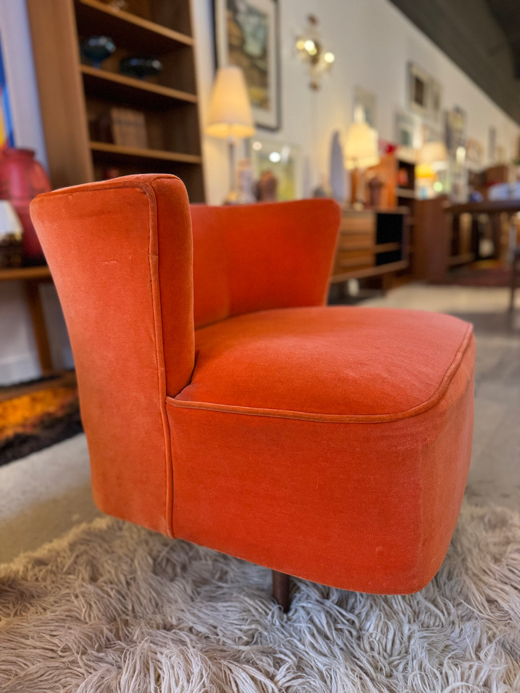 Orange 50s Swivel Chair