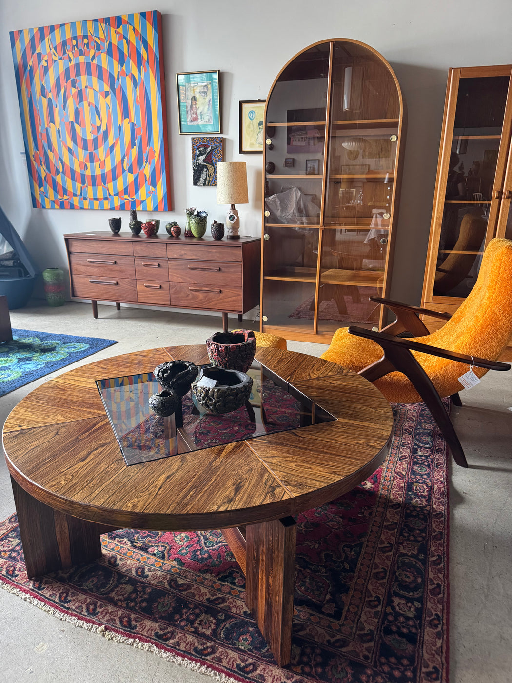Round Rosewood Coffee Table