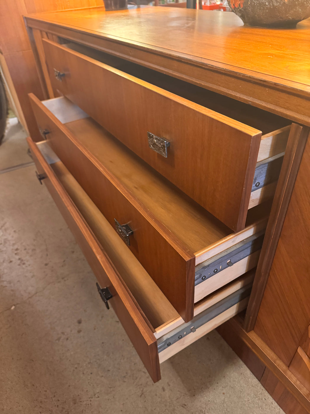Walnut Brutalist Dresser Credenza