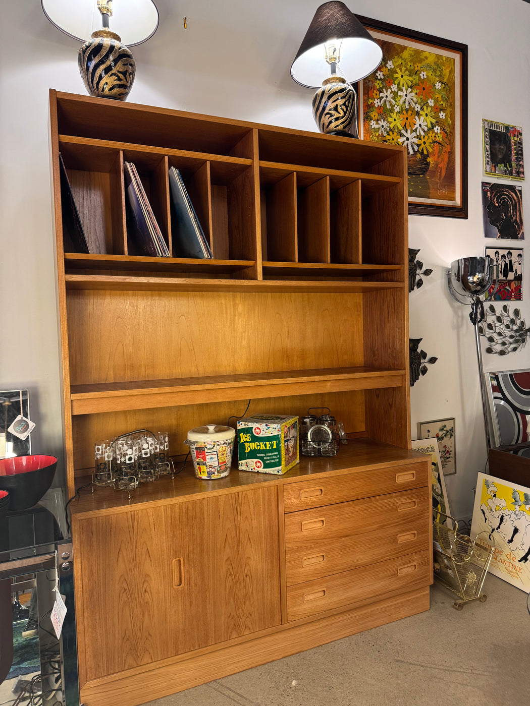 Teak Record Cabinet