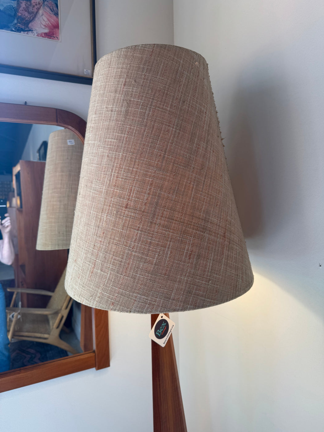 Teak Zig Zag Floor Lamp