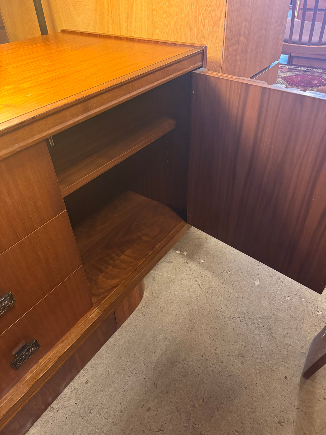 Walnut Brutalist Dresser Credenza