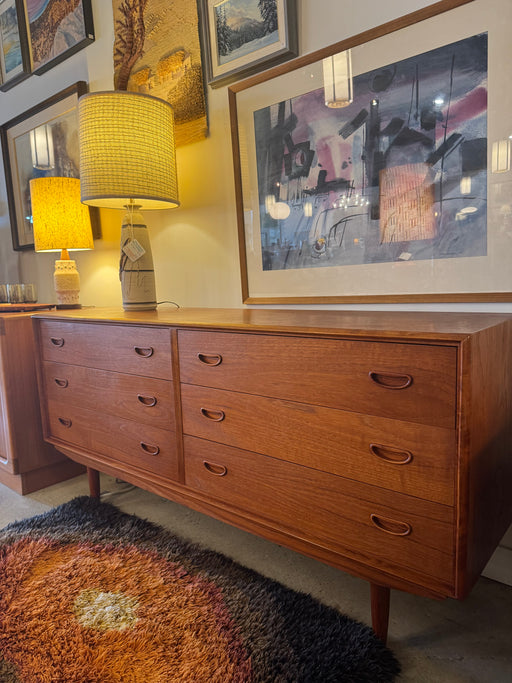 Teak Six Drawer Dresser