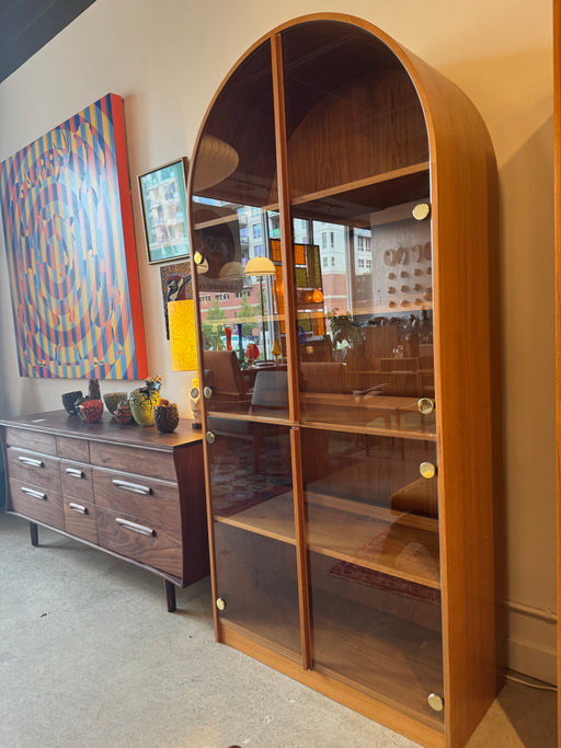Vintage Teak Arched Cabinet