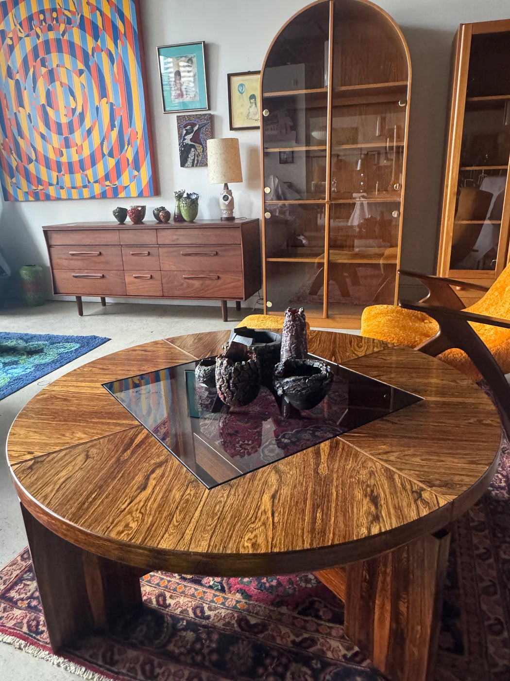 Round Rosewood Coffee Table