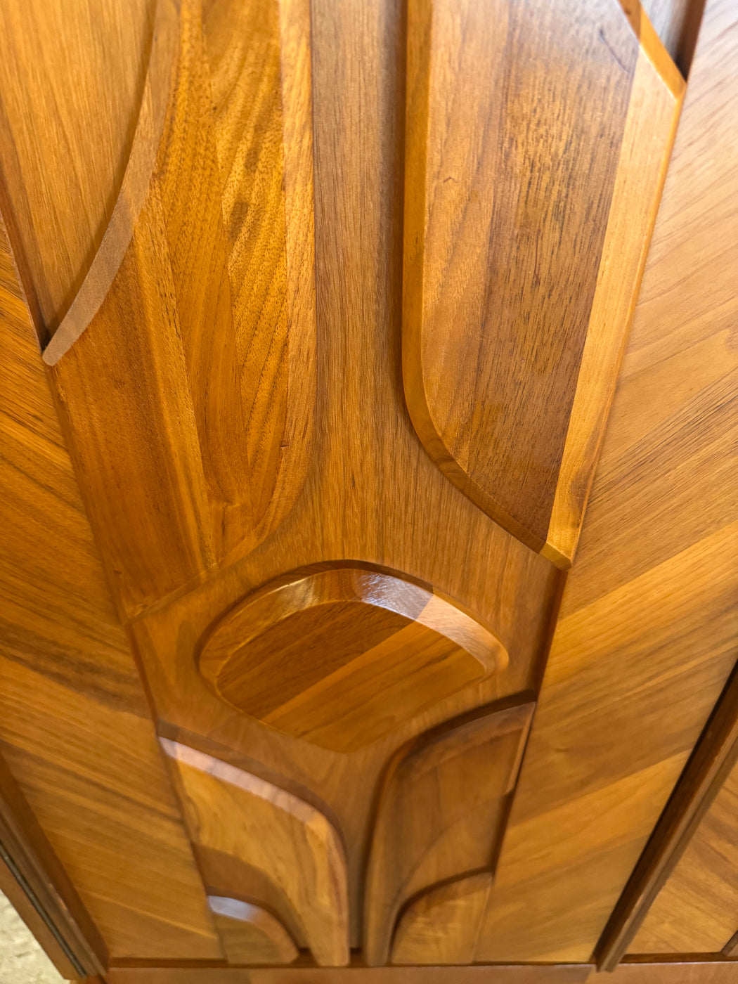 Walnut Brutalist Wardrobe Dresser