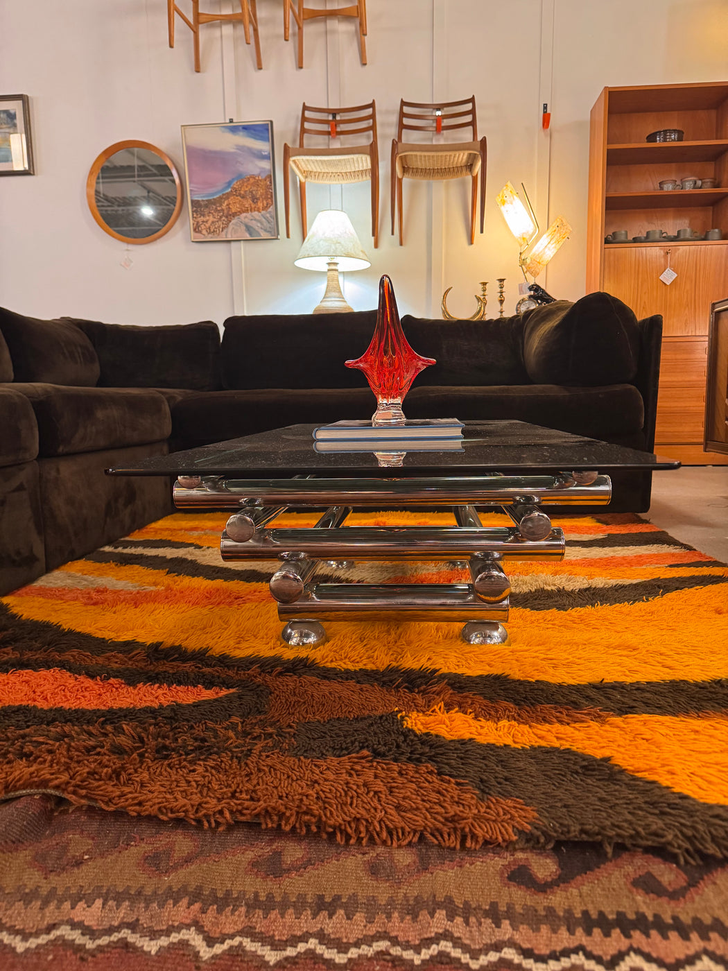 70s Plush Sectional Sofa