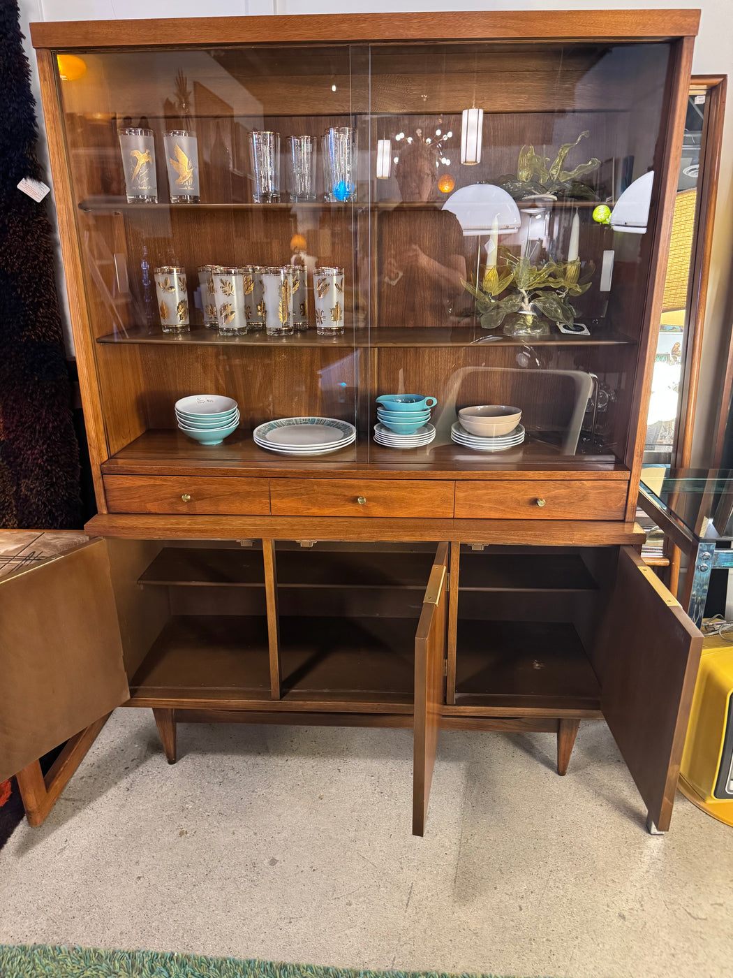Vintage Walnut Hutch