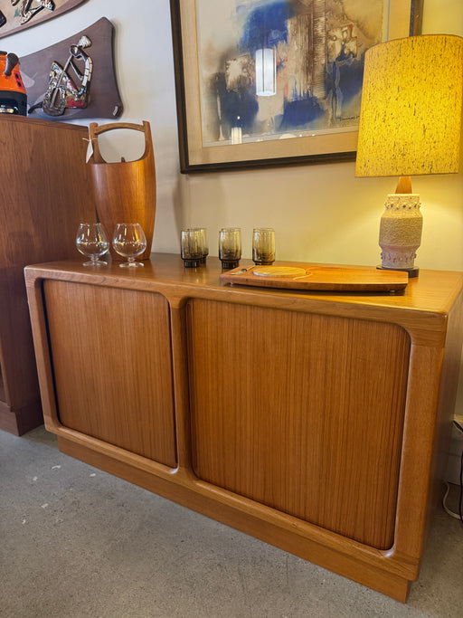 Mid Century Teak Tambour Door Cabinet